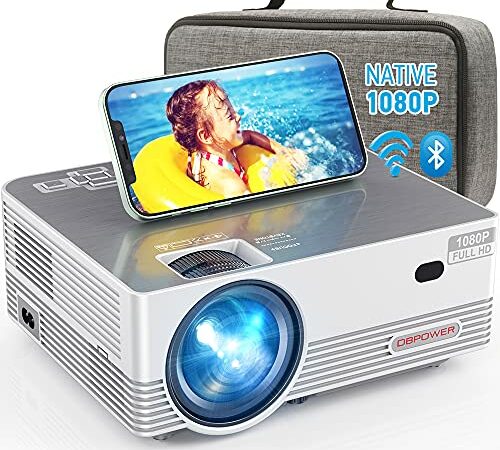Raydem Video Projector 13000L 350Ansi Native 1080P 200" Display, 5G WiFi and Bluetooth 5.0, Outdoor Movie LED Overhead Projector Supports 4K, HD, Home Theater Projector Compatible with TV Stick,Phone