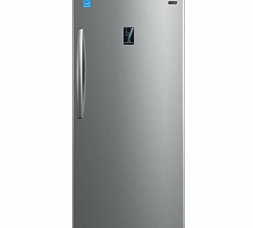 FORTÉ F14UFESWW 28" Freestanding Upright Counter Depth Freezer with 13.5 cu. ft. Capacity, Field Reversible Doors, Right Hinge, Frost Free Defrost, Energy Star Certified in White