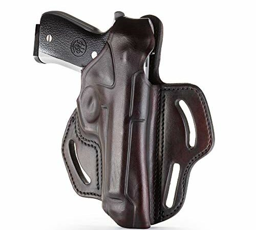 Maxx Carry IWB Leather Gun Holster Compatible with Glock G34 9mm | Beretta 92 F, 92 FS, 92 A1, M9 A1, 96 A1, 96 FS | Springfiel XDM 4.5 and 5.25 inch | Taurus 92, Black, Right Hand Draw