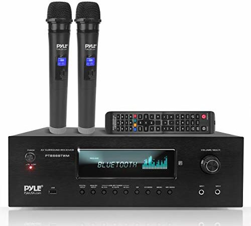 Rybozen Wireless Microphone Karaoke Mixer System, Dual Handheld Wireless Microphone for Karaoke, Smart TV, PC, Speaker, Amplifier, Church, Wedding - Support HDMI, AUX in/Out