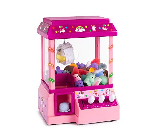 Mini Claw Machine Toys for Kids & Adults with Mini Dinosaur Figures Claw Machine Prizes, Mini Stuff Things that Actually Work, Mini Arcade Game Miniature Novelty Toys for 3+ Year Old Boys & Girls