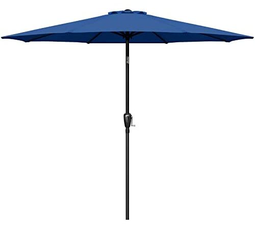 Best Choice Products 7.5ft Outdoor Solar Market Table Patio Umbrella for Deck, Pool w/Tilt, Crank, LED Lights - Tan