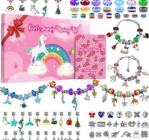 Kids DIY Bead Jewelry Making Kit, Beads for Girls Toys Bead Art and Craft Kits DIY Bracelets Necklace Hairband and Rings Toy for Age 3 4 5 6 7 8 9 10 Year Old Girl Christmas Gifts