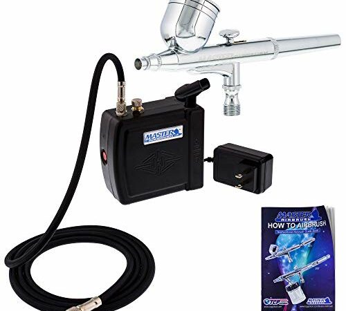 YF youfu Cordless Airbrush Kit with Compressor, 32PSI Handheld Mini Air Brush Gun Set, Portable High Pressure Air Brushes for Painting, Tattoo, Nail Art, Mode, Makeup, Cake, Barber (Black)