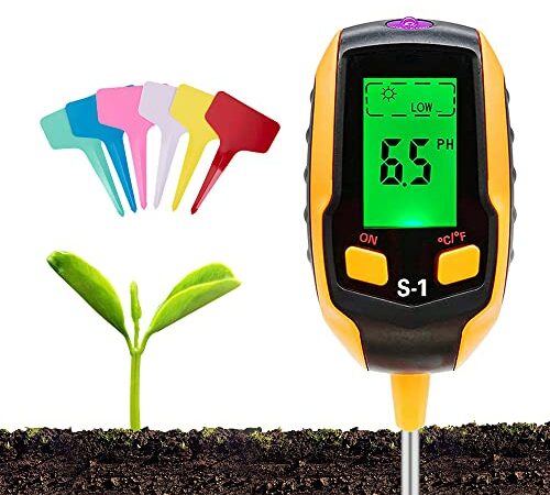 Soil pH Meter, 3-in-1 Soil Moisture/Light/pH Meter, Moisture Meter for Plants, Digital Soil Test Kit, Plant Moisture/Light/pH Meter Indoor & Outdoor, No Battery Required