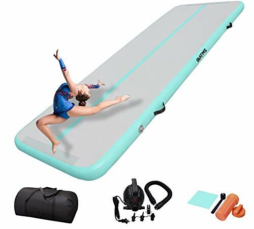 BEYOND MARINA Air Gymnastics Tumble Track 4/8 inches Thickness Inflatable Tumbling 10ft/13ft/16ft/20ft Air Mats for Home Use Training/Cheerleading/Yoga/Water with Electric Pump
