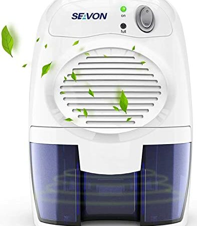 Dehumidifiers, 39oz (1100ml)Small Dehumidifiers, Dehumidifiers for Home with Drain Hose & Defrost 350 Sq.ft（3300 Cubic Feet）, 7 Color LED Light Portable Dehumidifier For Bathroom ,Closet,,Bedroom,RV
