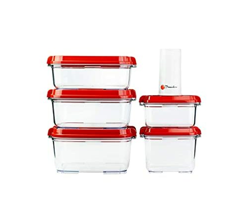 Avid Armor Vacuum Food Storage Canisters 3-Piece Set Clear Bottoms with White Locking Lids and Includes Universal Hose Attachment Keep Foods, Snacks, Coffee Fresh Plus for Use in Marinating