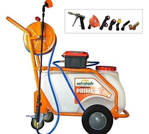 PetraTools Commercial Sprayer, Battery Sprayer 145+ PSI, Battery Powered Sprayer, Lawn Sprayer on Wheels, Yard Sprayer & Battery Pump Sprayer, Tow Behind Sprayer & Pull Behind Sprayer - 21 Gallon Tank