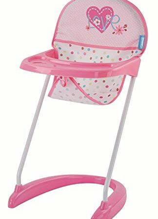 fash n kolor Baby Doll High Chair, Fits 18 inch Baby Dolls, Pink Color Toys High Chair for Dolls