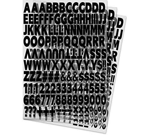 1408 Pieces Iron on Letters and Numbers 0.75 Inch Heat Transfer Letters Numbers Adhesive Letters Applique DIY Fabric Vinyl Alphabets for Clothing Printing Crafts Decorations, 16 Sheets (Black, White)