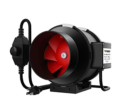 iPower 6 Inch 240 CFM Inline Duct Fan with Low Noise, Booster Exhaust for HVAC Ventilation in Grow Tent, Basements, Bathrooms and Kitchens