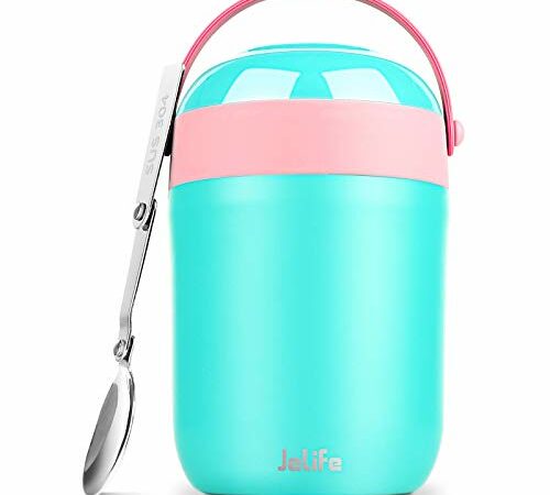 OmieBox Bento Box for Kids - Insulated Bento Lunch Box with Leak Proof Thermos Food Jar - 3 Compartments, Two Temperature Zones (Sky Blue) (Single) (Packaging May Vary)