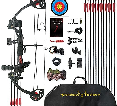 Lanneret Compound Bow and Archery Sets - Right Hand Archery Compound Bows 0 - 70 lbs Draw Weight Adjustable for Adults and Beginners，Hunting Bow Kit for Beginner，Camouflage Basic