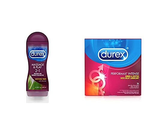 Durex Sensual Massage & Play 2 in 1, Massage Gel and Personal Lubricant, Intimate Seductive Lube with Ylang Ylang extract, Water-based, 6.76 oz. (Pack of 6)