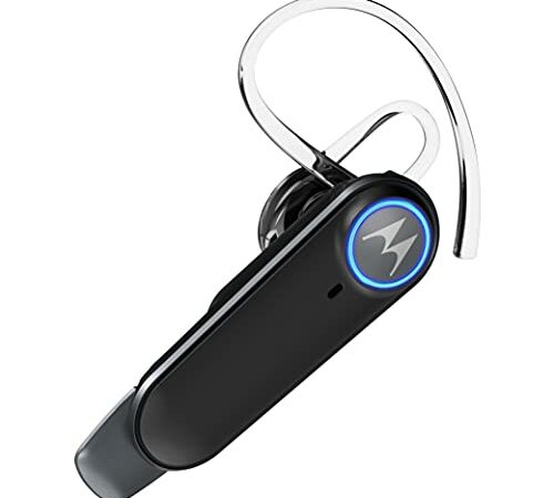 Motorola Bluetooth Earpiece HK500 in-Ear Wireless Mono Headset with Mic for Clear Phone Calls - Smart Touch/Voice Control, Noise Cancelling Microphone, Multipoint Connectivity, Long Battery Life