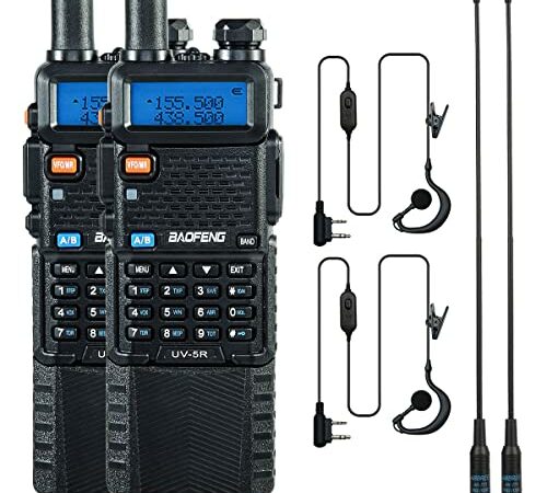 BAOFENG BF-88ST Walkie Talkies for Adults, Portable License-Free Walkie Talkie with Hands Free VOX USB Charging, Two Way Radios Long Range Rechargeable with Earpieces and Chargers (Black, 4 Pack)