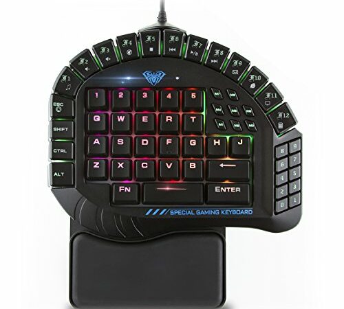 AULA F3050 Wireless Mechanical Keyboard, Custom Hotswap Keyboard for Windows PC Gaming, Full Size Computer Gamer Keyboard, LED Backlit Keys, Wireless/Wired Connection, Red Switch