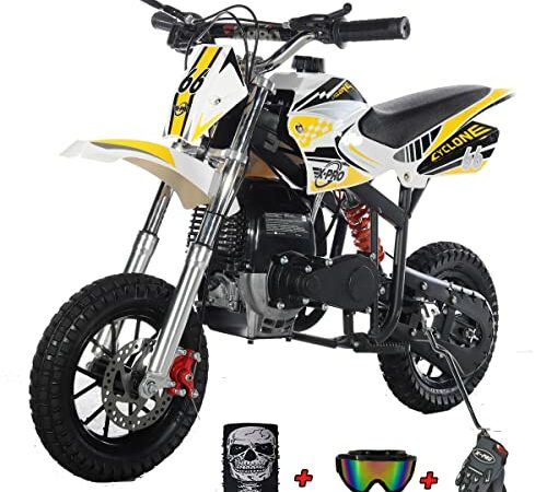 Oryxearth Mini Dirt Bike for Kids, 105CC 4-Stroke Kid Gas Powered Mini Dirt Bikes Off-Road Motorcycle Gas Pocket Pit Trail Mini Bike W/EPA Approved, Up to 24 Mph Weight, Support 185 LBS, Blue