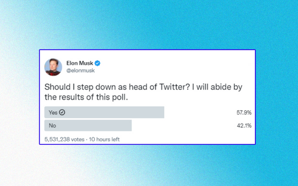 In an odd poll, Twitter users decided whether Elon Musk should resign