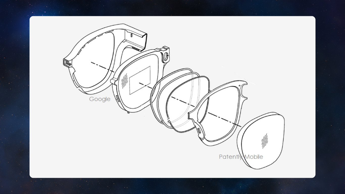 Google Files Patents for AR Glasses Featuring Integrated Port and Insertable Prescription Lenses